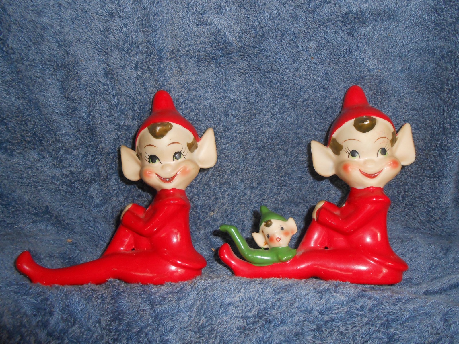 2 Relco Japan Pixie Elf Ceramic Figures
