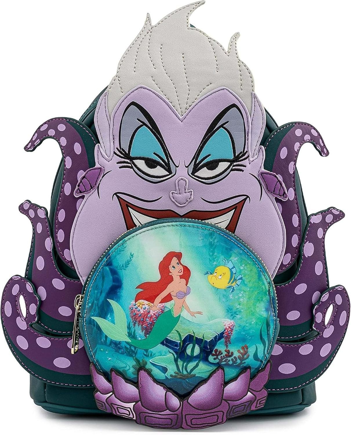 Loungefly Disney Villains Scene Ursula Crystal Ball Mini Backpack, NWT