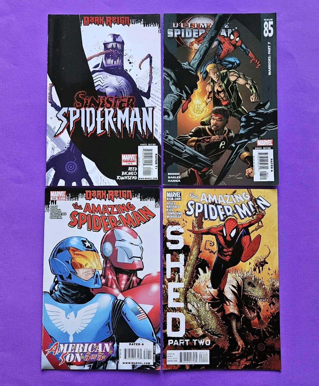 NEW UNREAD Lot Of 4 SPIDER-MAN Comic Books 2006-2010 VF AMAZING 599 631 ULT 85