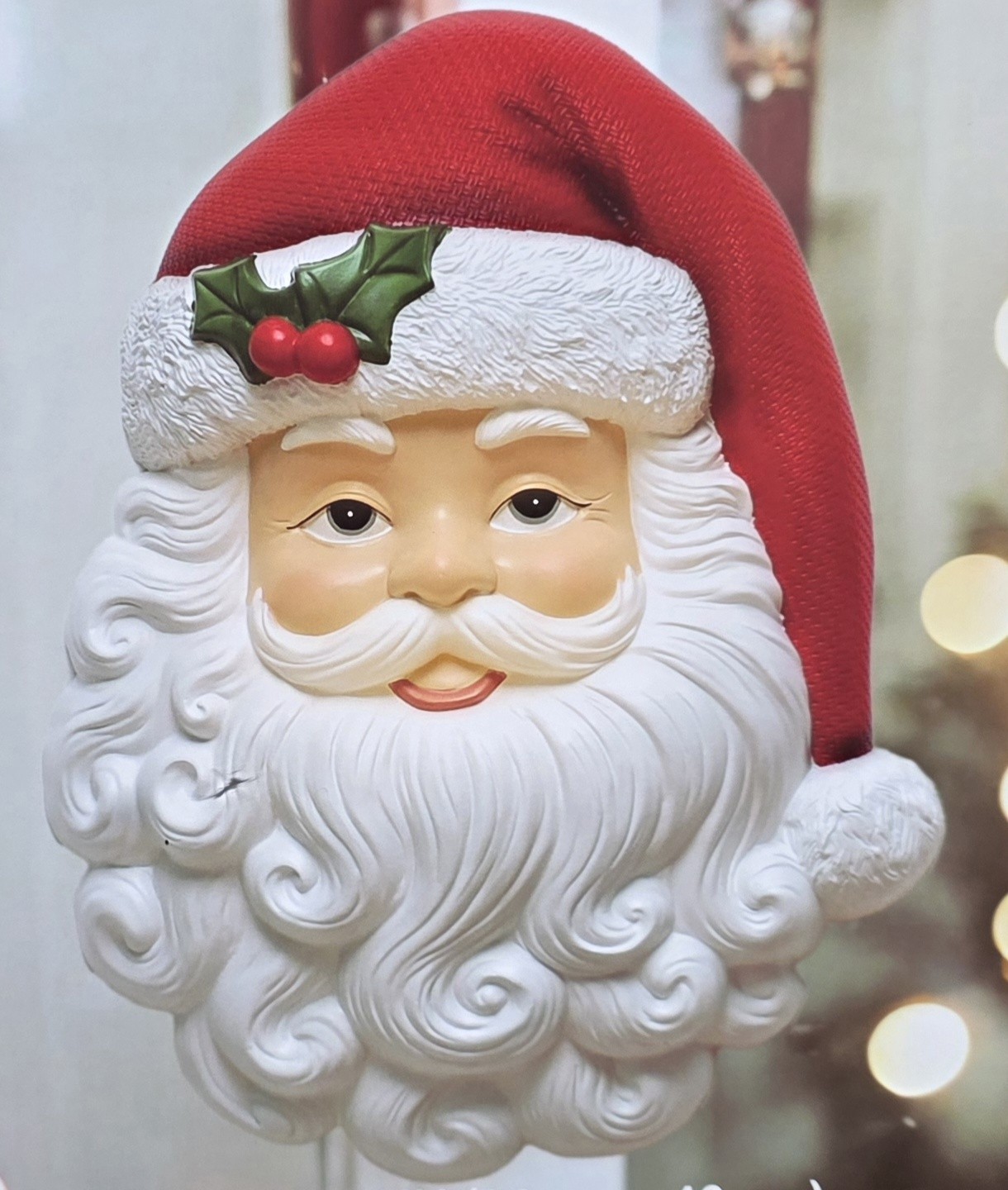 Santa Claus Face Blow Mold Lighted 16