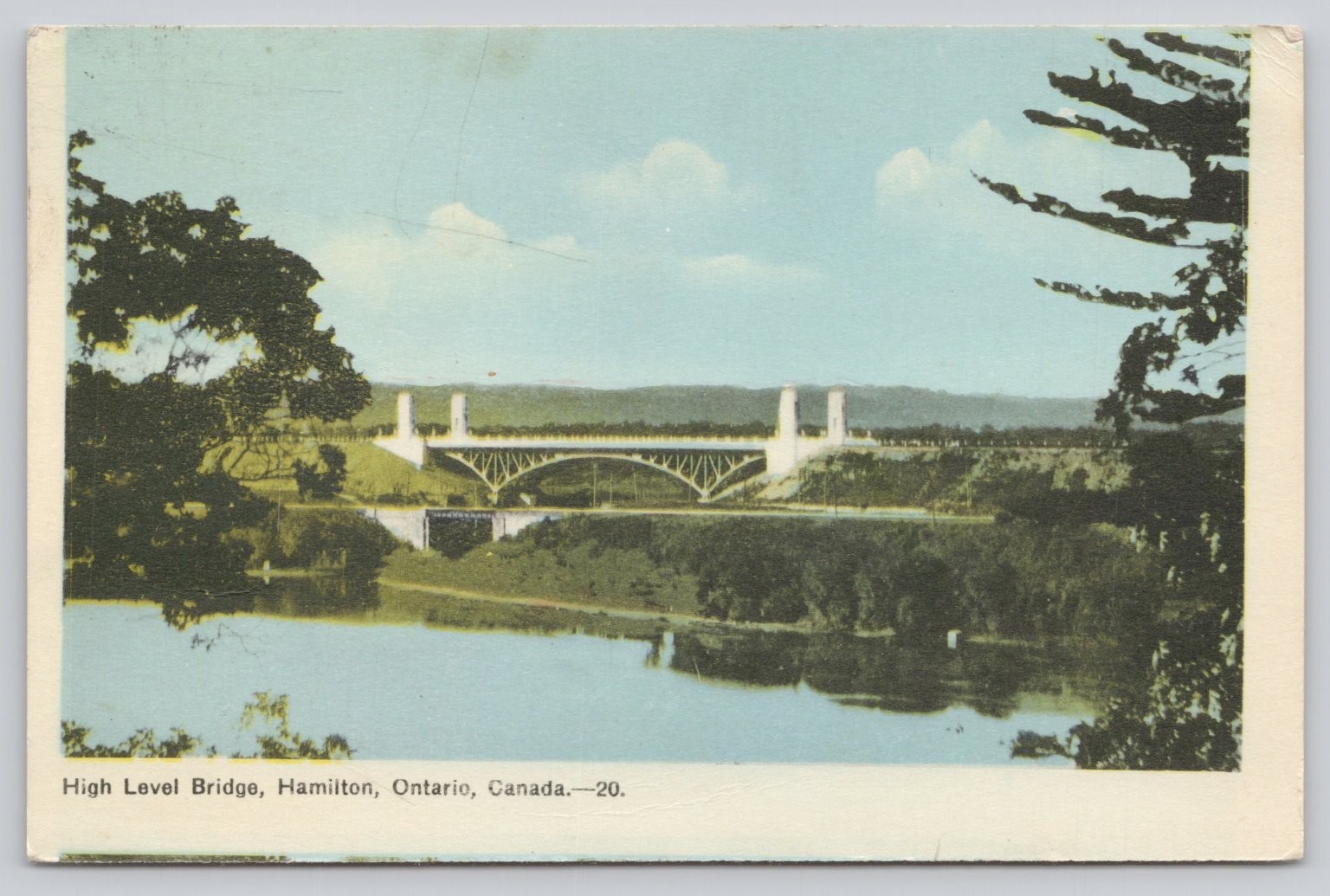 High Level Bridge Hamilton Ontario Canada Postcard King George VI Stamp c1940s