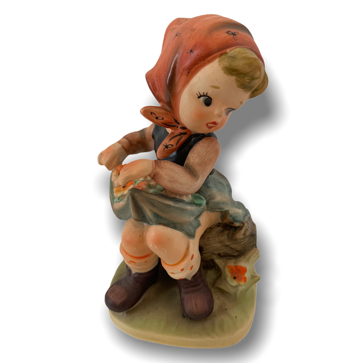 Vintage Napco Girl with Flowers 5.5