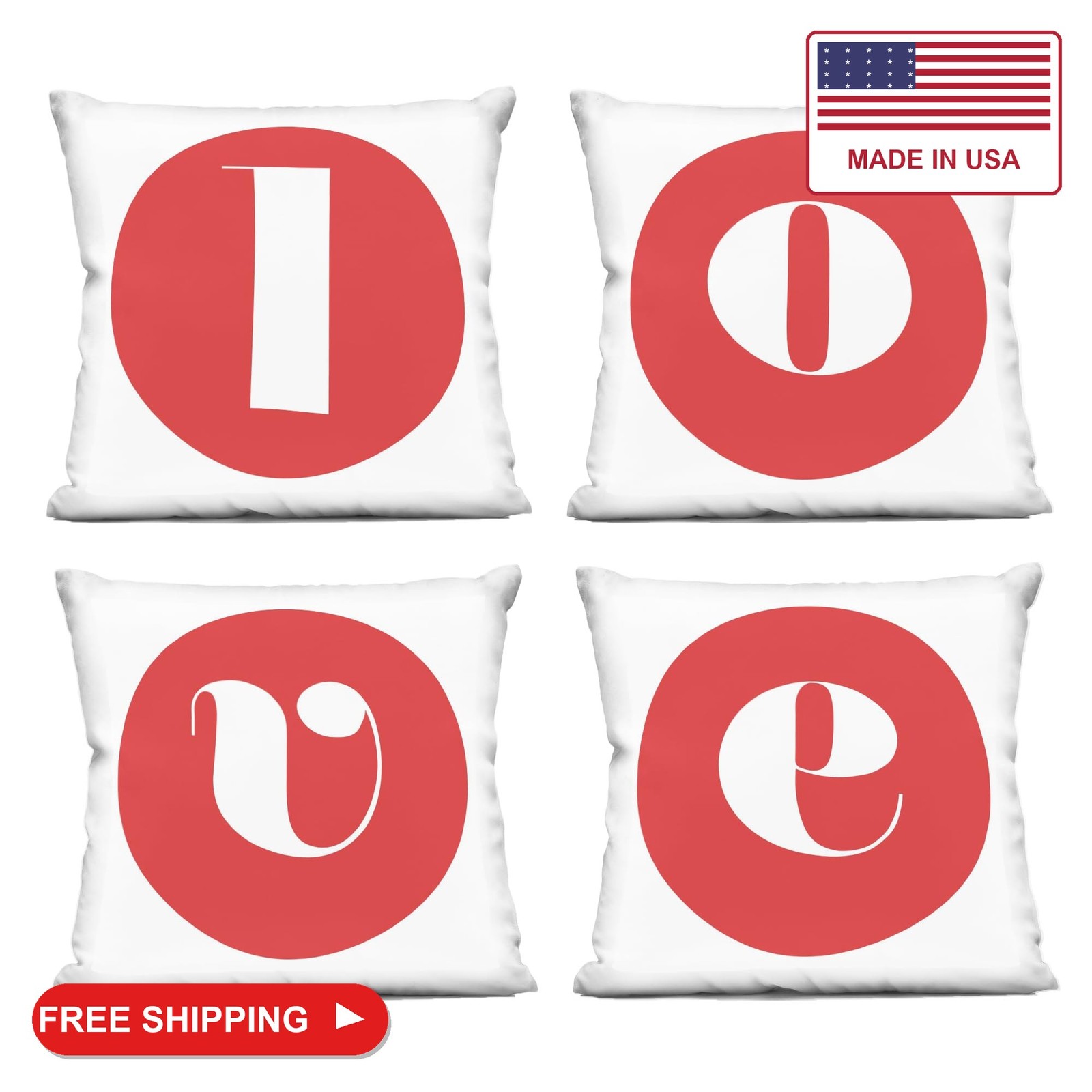 Stupell Industries | Love Red Initials, 18 x 18 Each Stupell Industries | Love Red Initials, 18 x 18 Each
