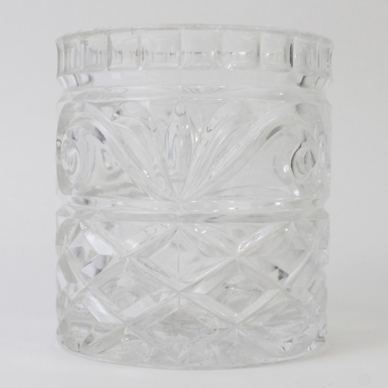 Vintage Crystal Candy Dish Jar No Lid 4in Collectible
