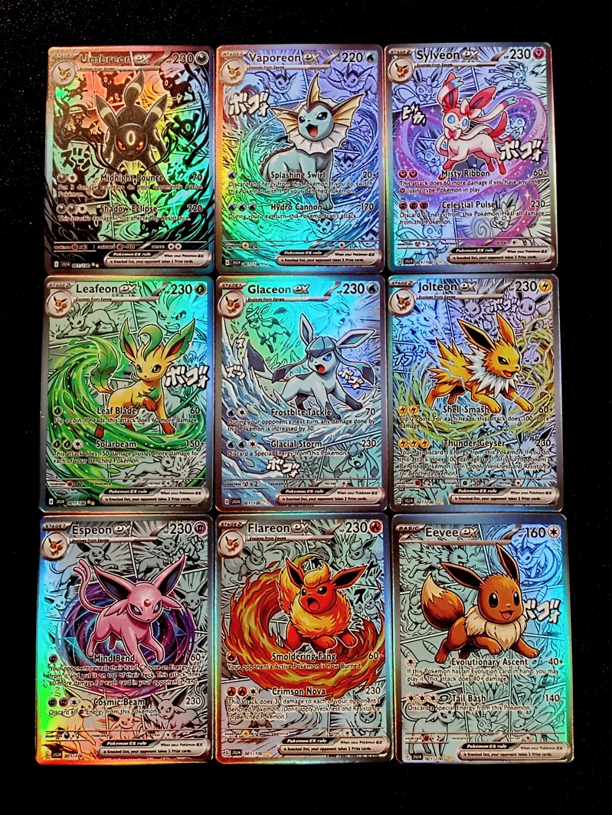 Eveelutions Foil Montage Cosplay Custom Fan Art Homage Set Umbreon Sylveon Eevee
