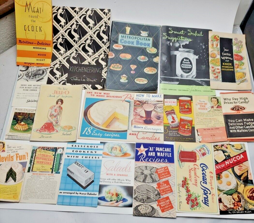 Lot of 21 Vintage Recipe Booklet Pamphlet Advertising Ephemera Branding #1
