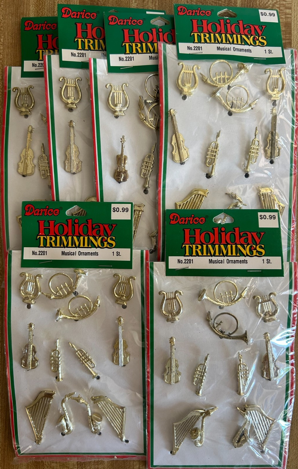 72pc VTG Darice Musical Instrument Ornaments NOS Holiday Trimmings, Crafts 72pc VTG Darice Musical Instrument Ornaments NOS Holiday Trimmings, Crafts