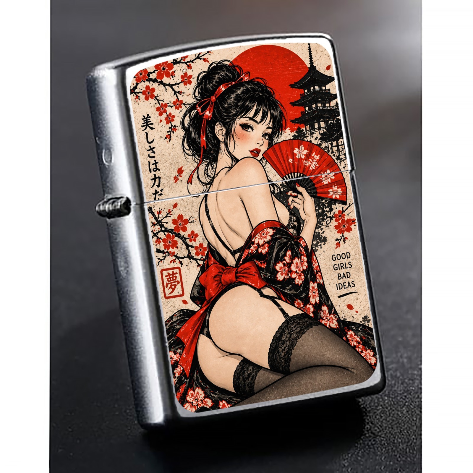 ZIPPO Anime Comics Japan Girl Vintage Style Lighter: fine art design