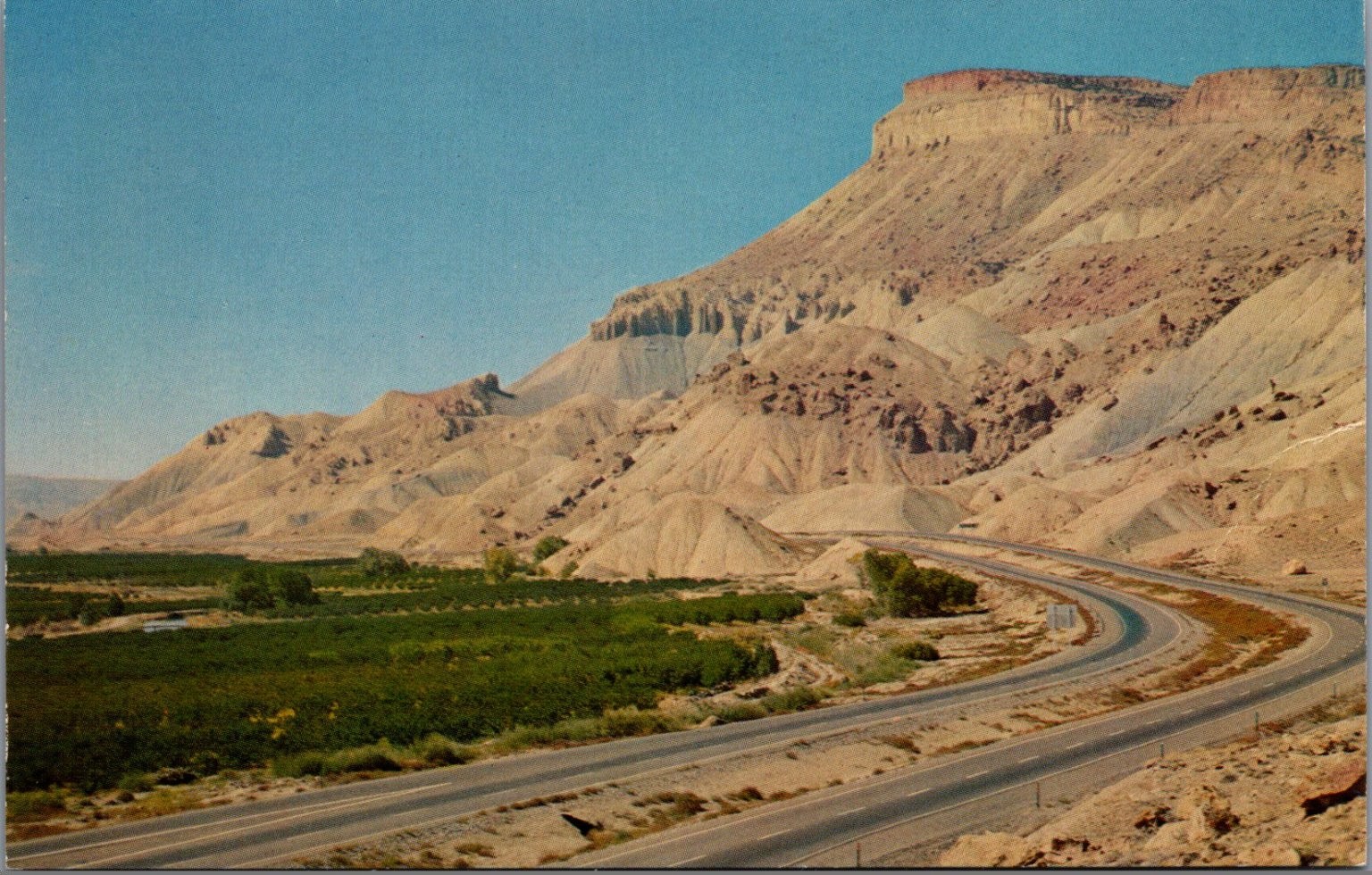 Mt. Garfield Book Cliffs I-70 Palisade Grand Junction CO Chrome Postcard Mt. Garfield Book Cliffs I-70 Palisade Grand Junction CO Chrome Postcard