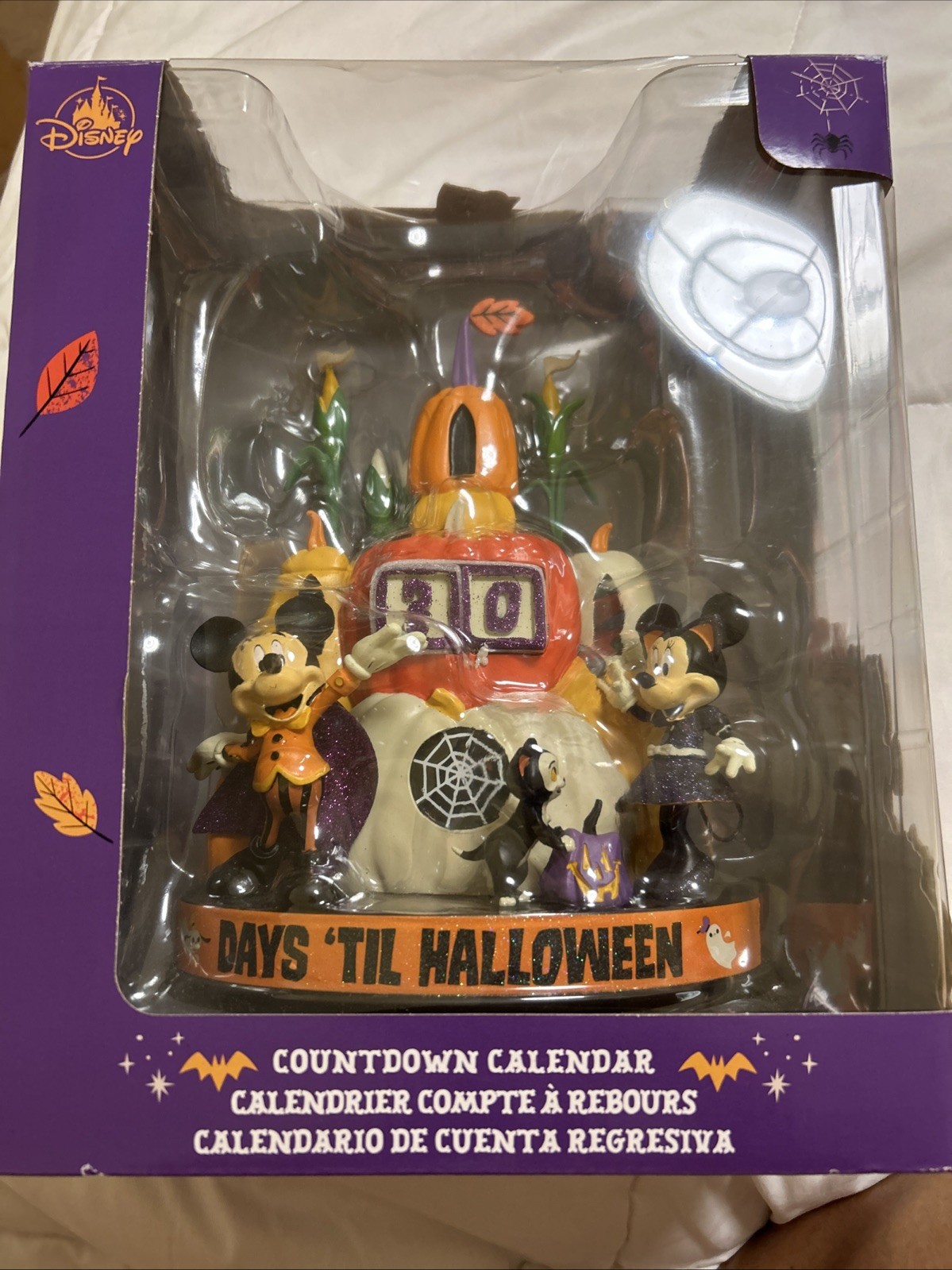 New Disney Parks Halloween Countdown Figurine Calendar Mickey and Minnie, Figaro