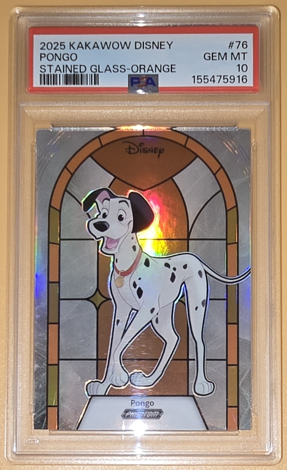 Pongo PSA 10 Low Pop 1 #d Parallel /50 Stained Glass Orange 2025 Kakawow Disney 