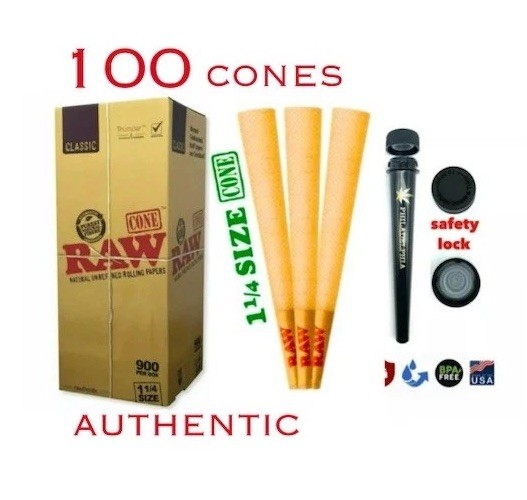 Authentic RAW cone Classic 1 1/4 size Pre-Rolled Cones(100PK)+philadelphia tube Authentic RAW cone Classic 1 1/4 size Pre-Rolled Cones(100PK)+philadelphia tube