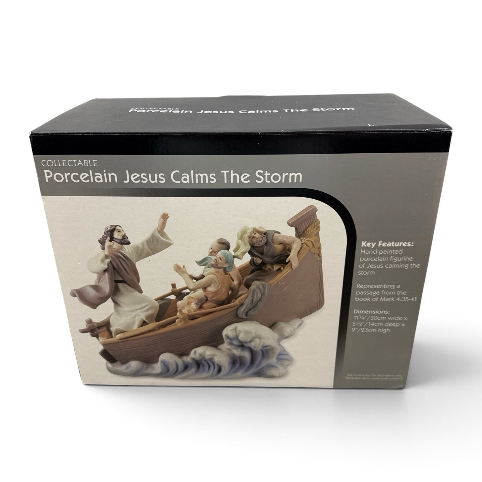 Porcelain Jesus Calms The Storm Figurine VTG 9