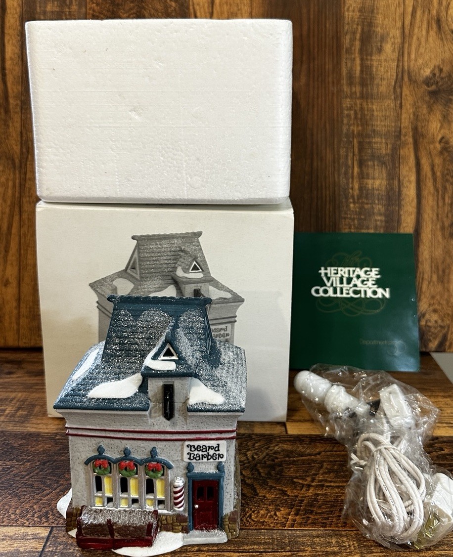 VINTAGE 1994 DEPT. 56 BEARD BARBER SHOP NORTH POLE SERIES CHRISTMAS VILLAGE