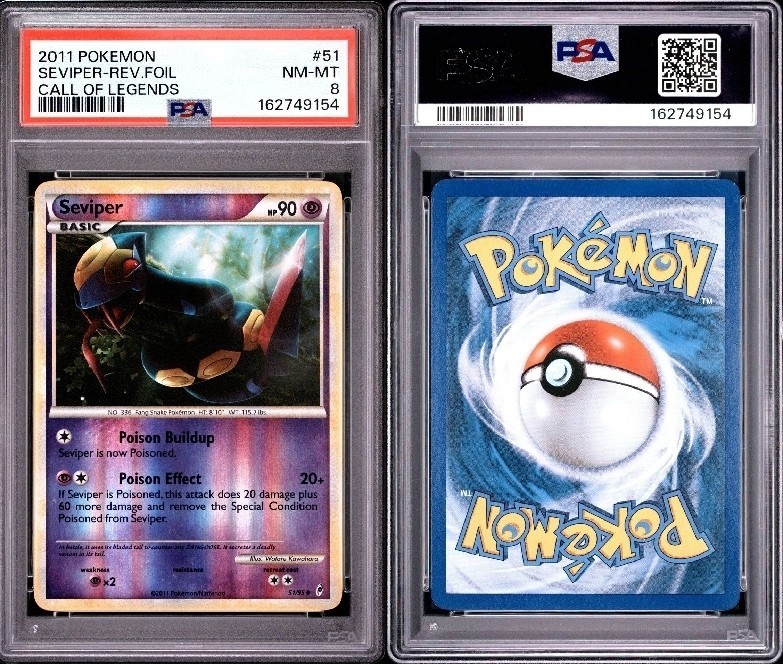 2011 Pokemon Call of Legends 51 Seviper - Reverse Foil PSA 8