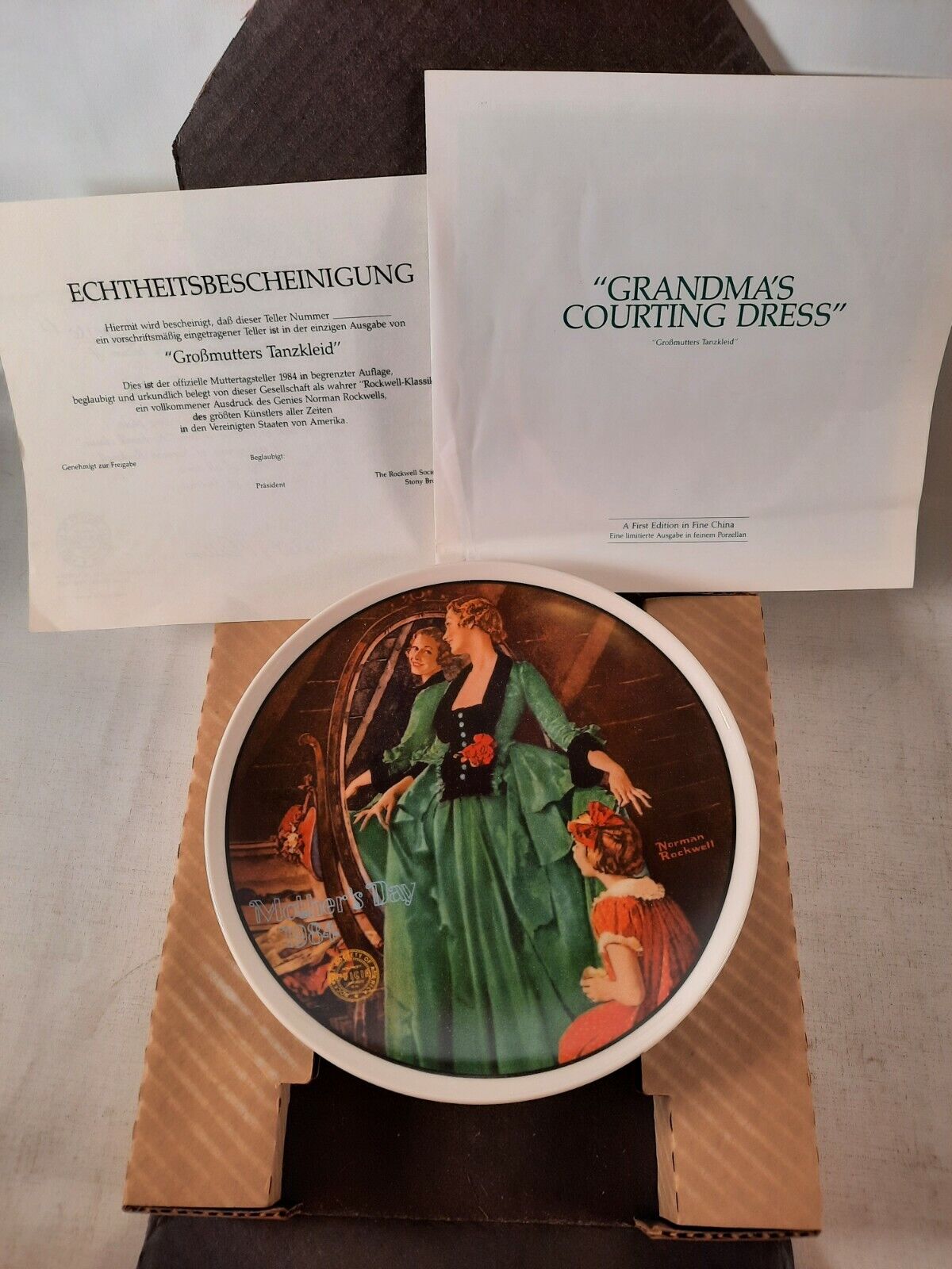 collector plate  grandma's courting dress Donald Zolan 1984 Norman Rockwell 