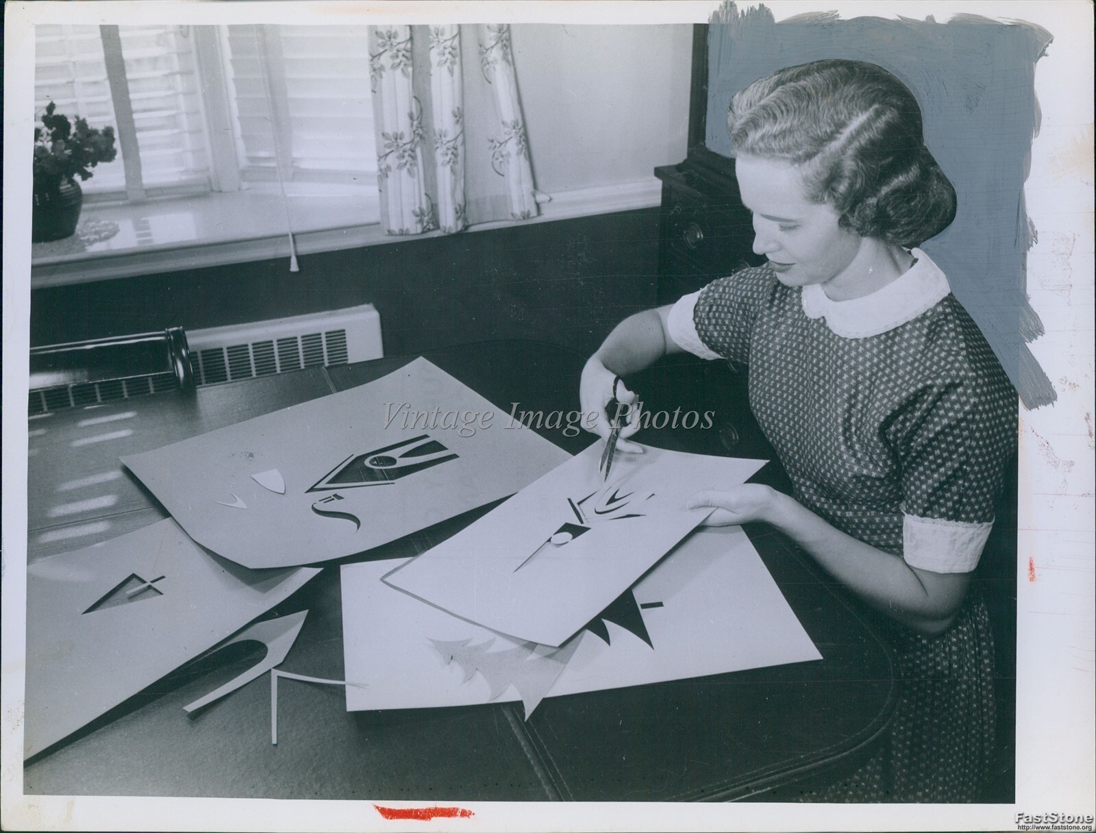 1956 Cleveland Press Reference Department December 3 Vintage Photo 7x9