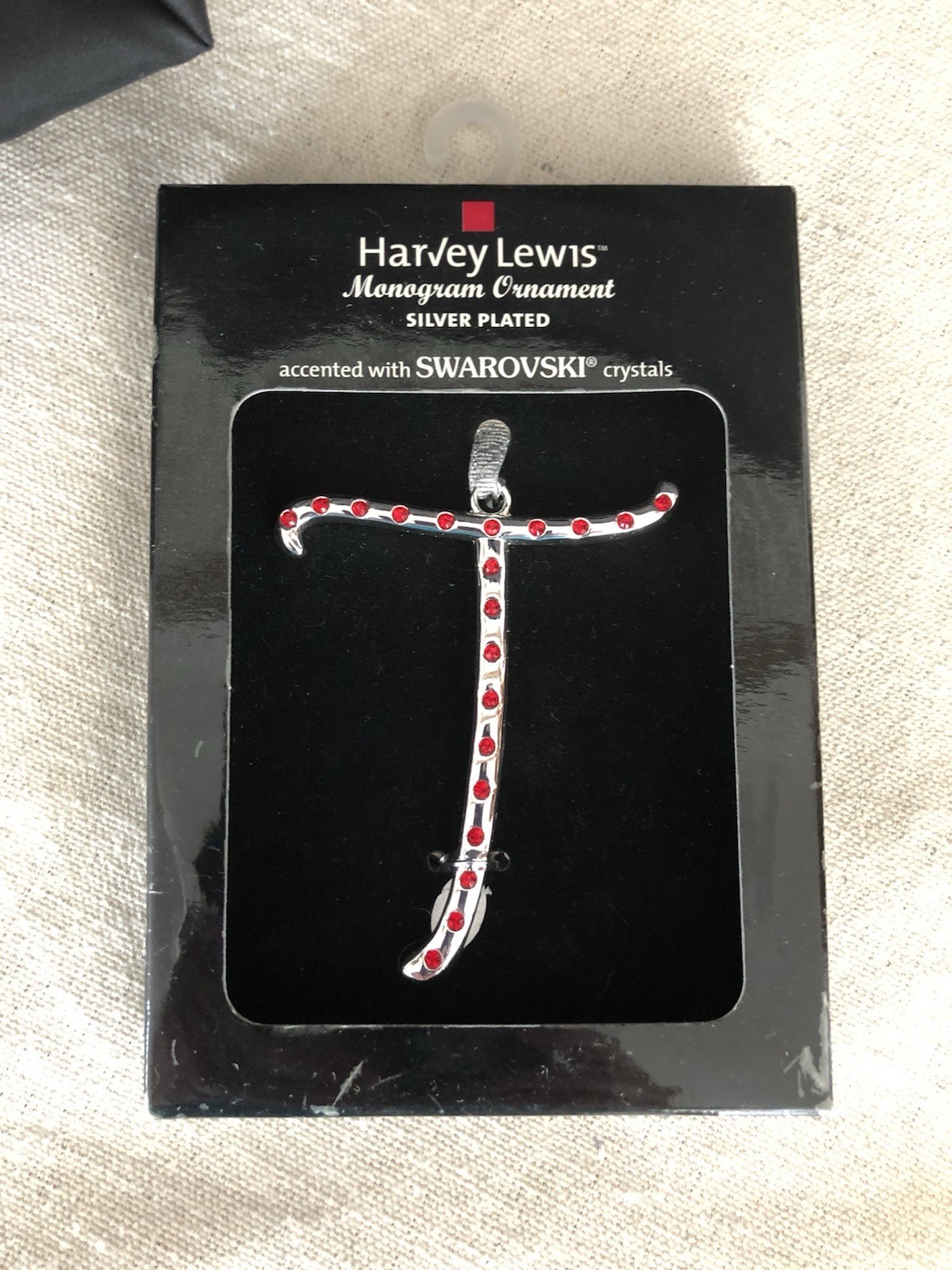 NEW Harvey Lewis Silver Plated RED SWAROVSKI CRYSTAL Ornament T