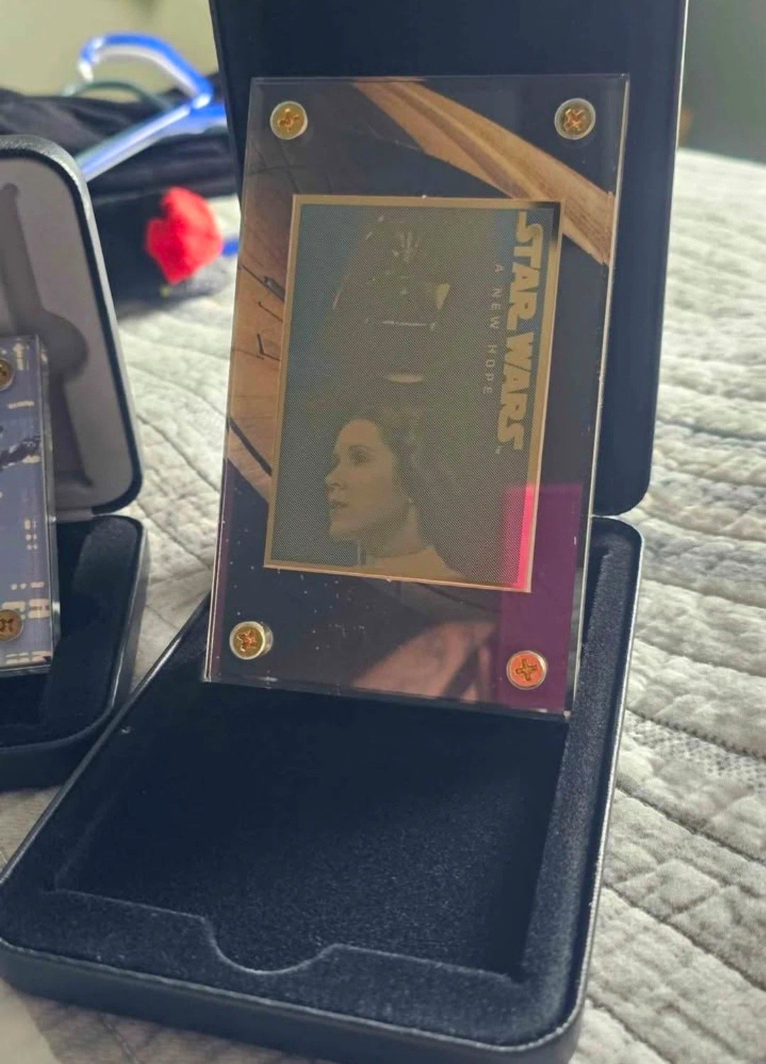 Authentic Images Star Wars Princess Leia/Darth Vader Plaque 1997 24kt Gold Card