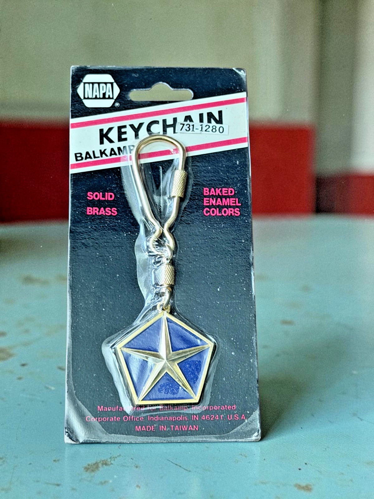 Rare NOS 90s Deadstock Vintage NAPA Balkamp Chrysler Pentastar Keychain 731-1280