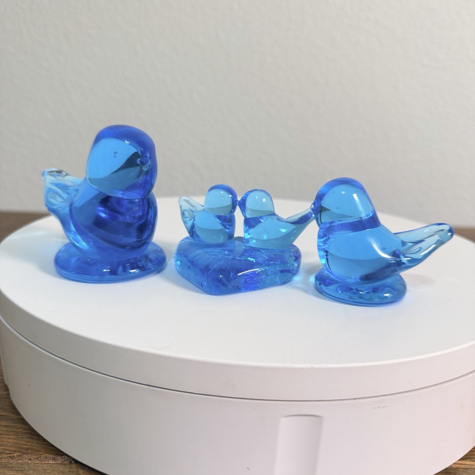Bluebirds of Happiness Lot of 3 Blue Art Glass Bird Figurines - Signed Ron Ray 