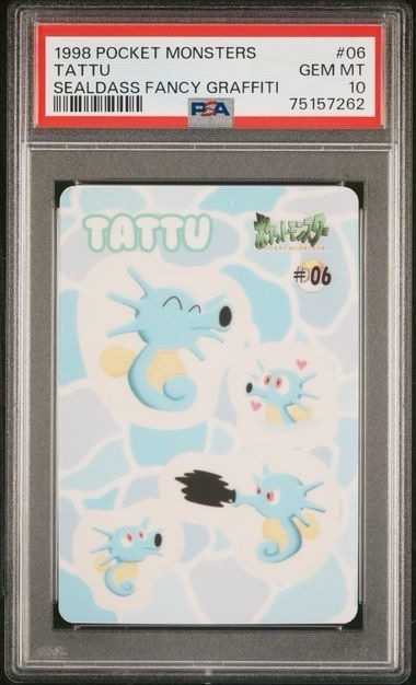 PSA 10 Gem Mint Horsea (Tattu) #06 Sealdass Graffiti [Low Pop] - 1998