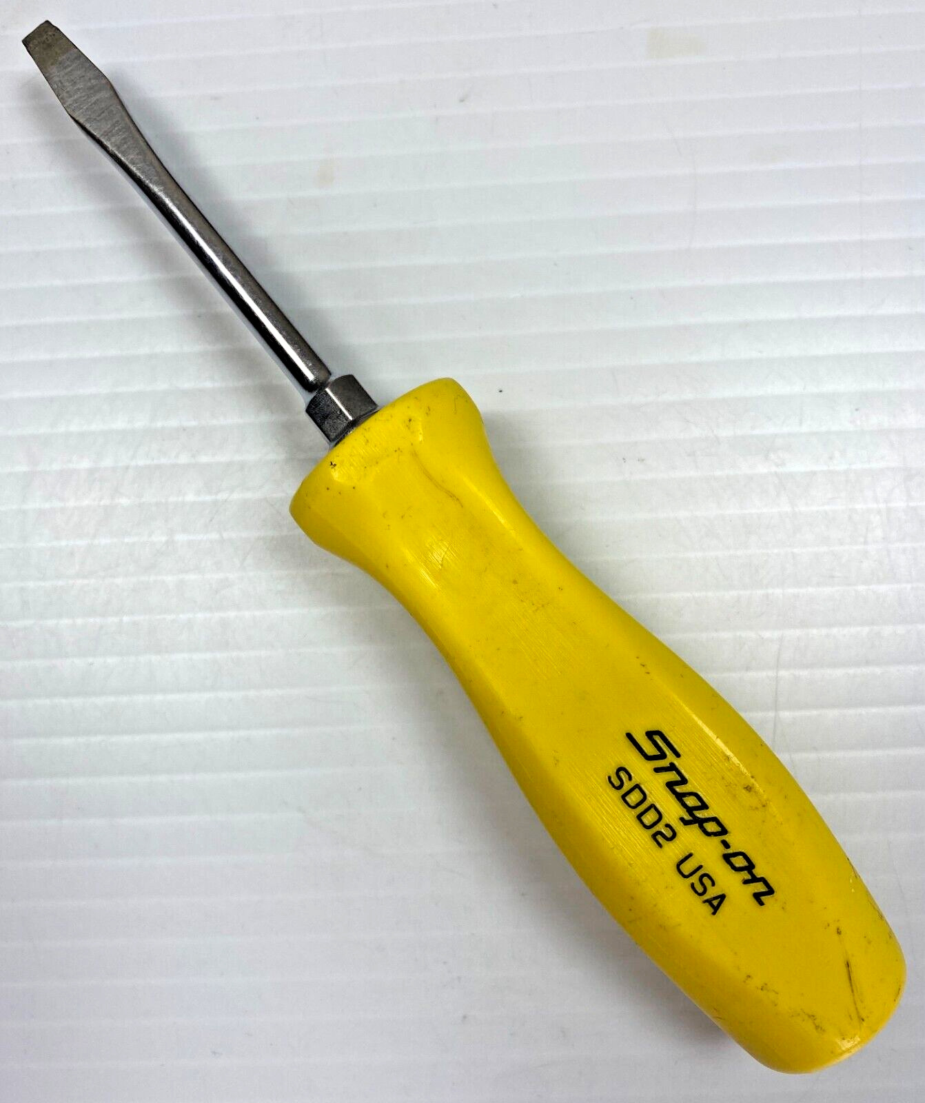 Snap-On Tools SSD2 YELLOW Hard Handle Slotted Flat Tip Screwdriver USA Tool