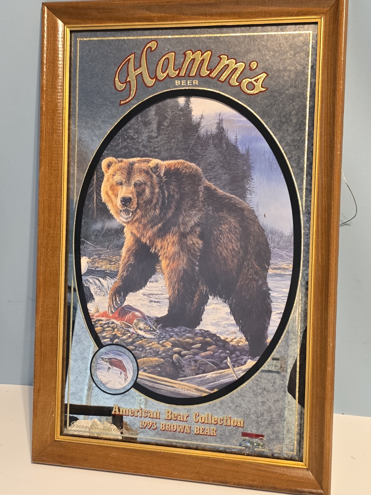 1993 Hamm\'s Beer Brown Bear Mirror American Bear Collection Limited Edition 1993 Hamm\'s Beer Brown Bear Mirror American Bear Collection Limited Edition