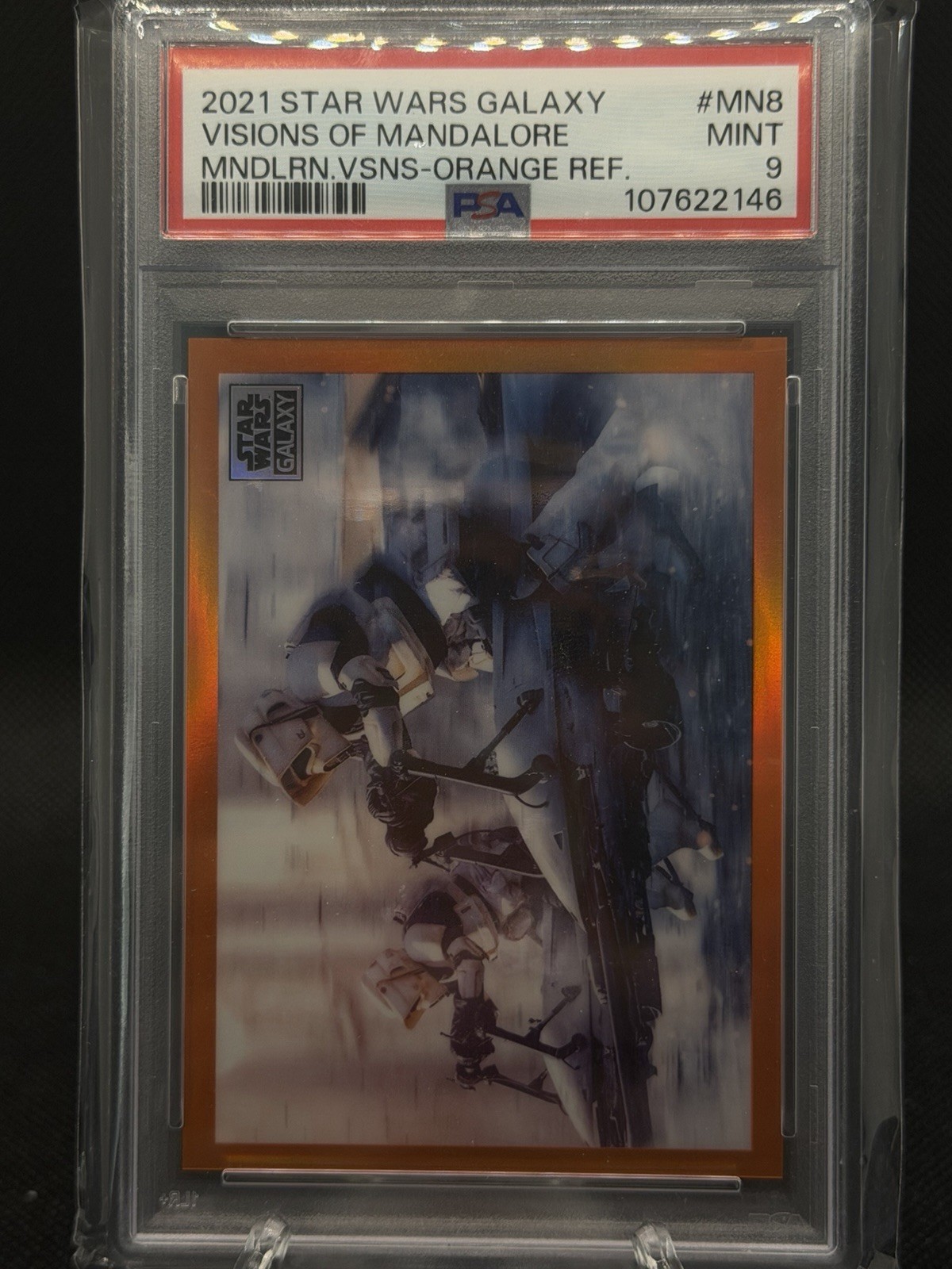 2021 Star Wars Galaxy Visions Of Mandalore Orange Refractor /25 #MN8 Very rare 2021 Star Wars Galaxy Visions Of Mandalore Orange Refractor /25 #MN8 Very rare