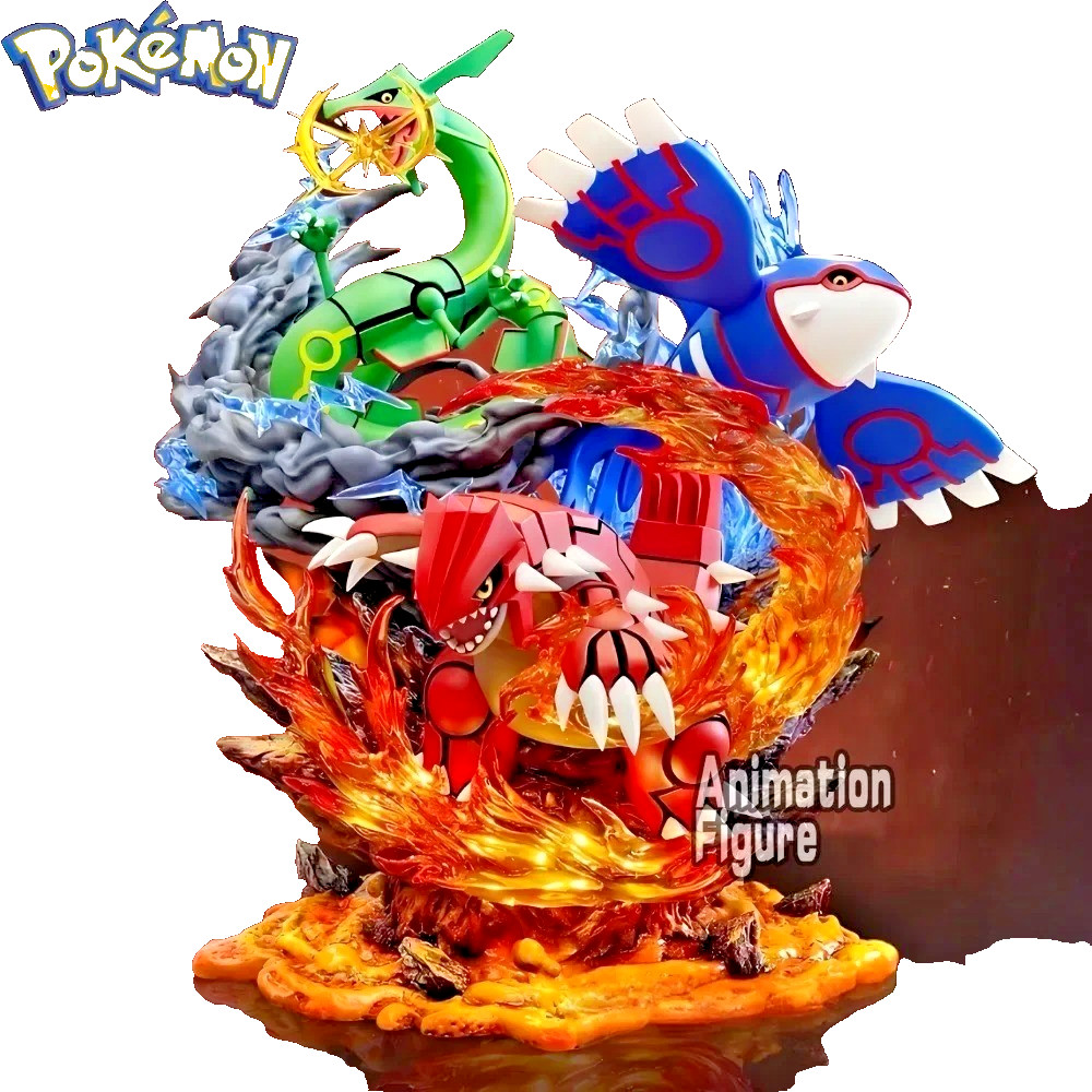 35cm/13.78in Pokemon Anime Figure Groudon Kyogre Rayquaza Action Figures Pvc