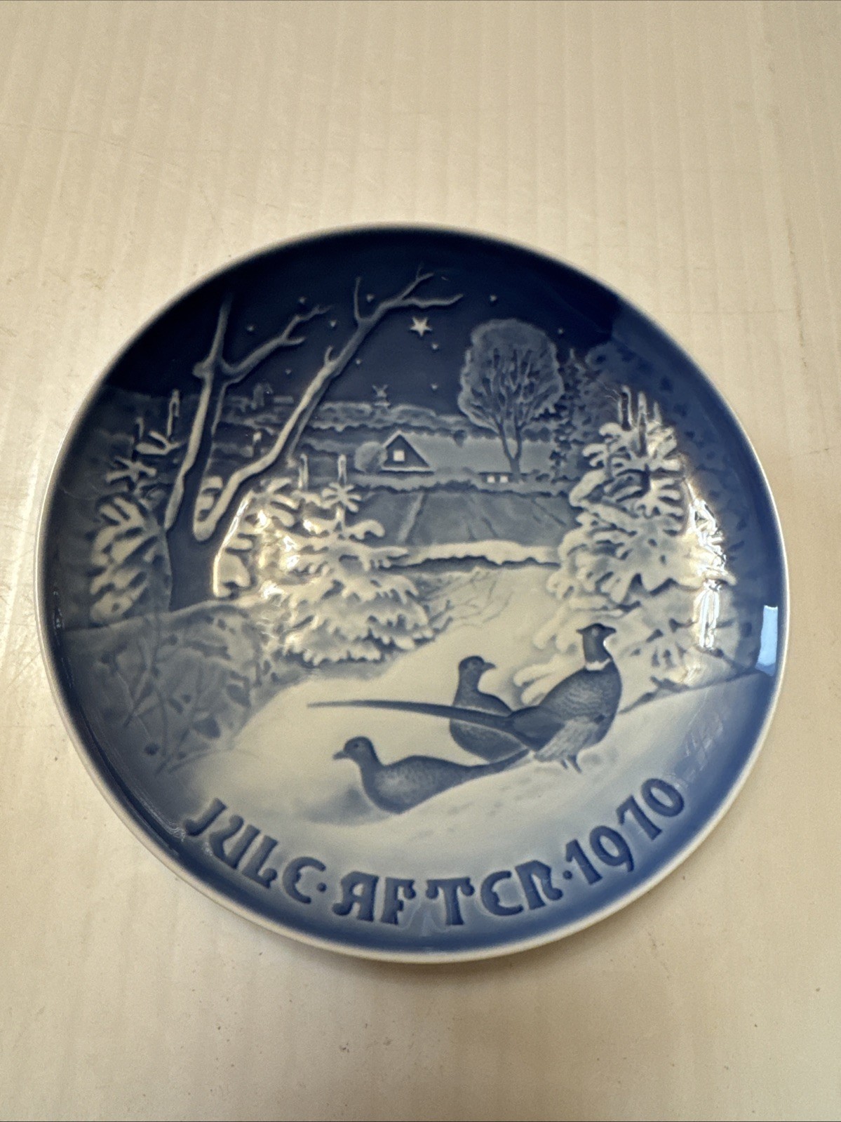 1970 Bing & Grondahl Christmas Plate “Pheasants in the Snow at Christmas”