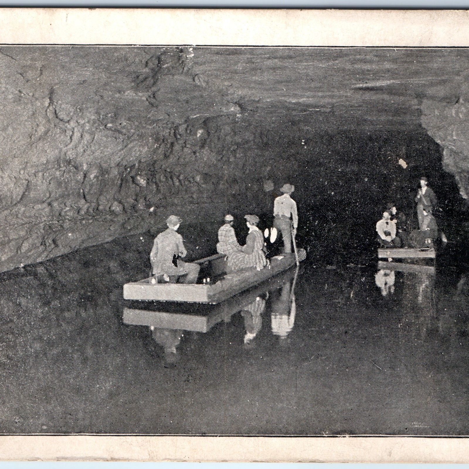 1922 Mammoth Cave, KY Underground River Styx Boat Tour Postcard Pilgrim Stamp