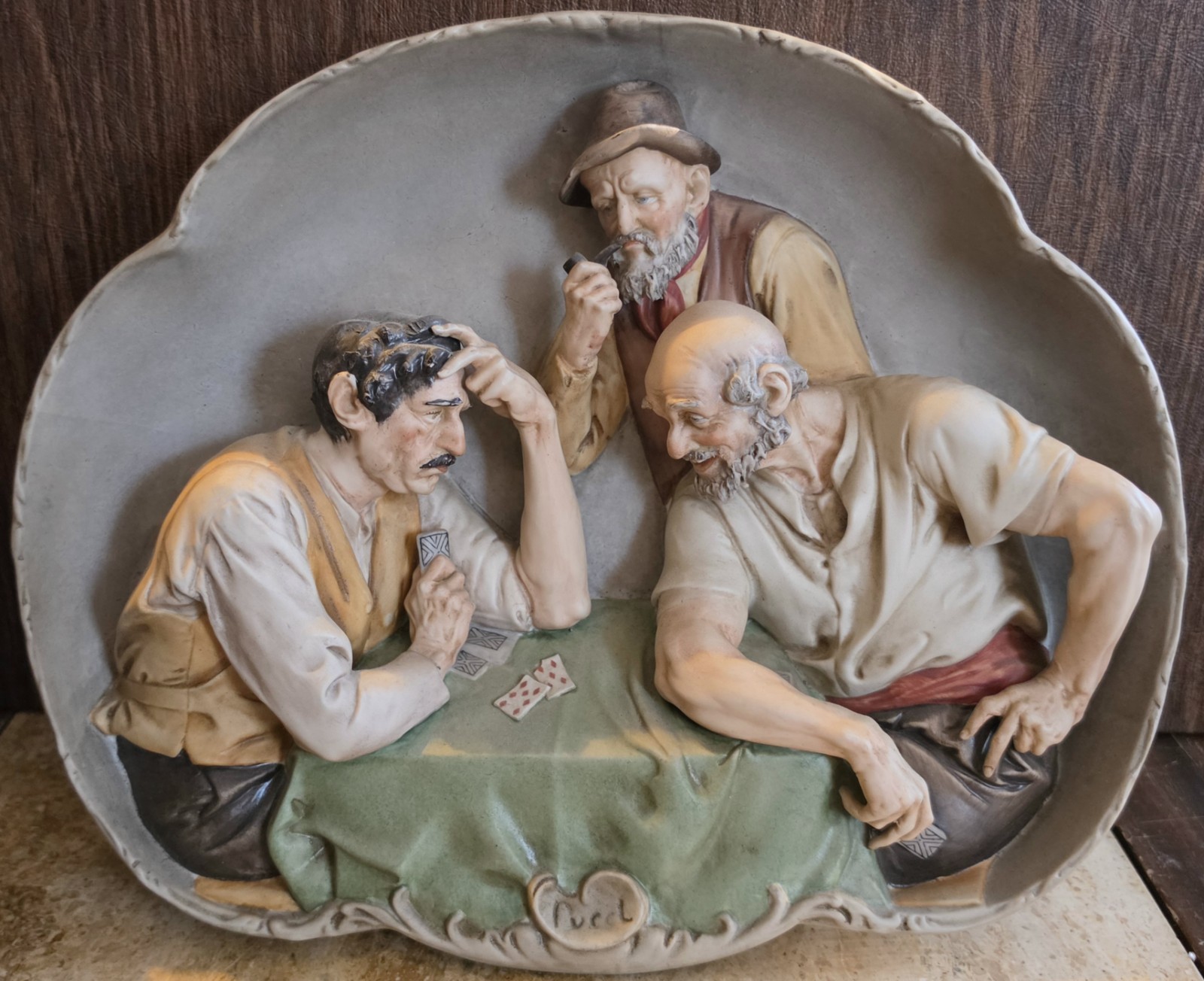 Amazing Vintage Pucci 3-D Porcelain Bisque Wall Plaque \