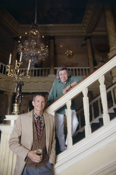 American writer Patricia Highsmith and ameriican actor Anthony Per- Old Photo