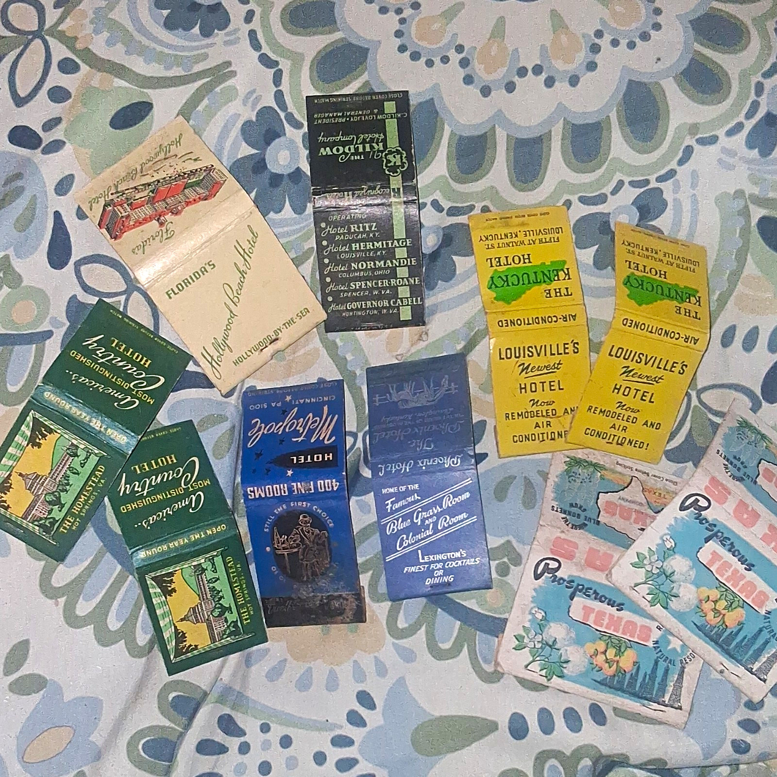 Vintage Assorted Hotel & Motel Matchbooks Lot - Louisville KY, Florida, Texas
