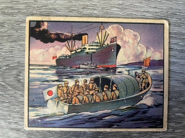 1938 HORRORS OF WAR #203 JAP LAUNCHES HALT BRITISH SHIP IN WHANGPOO