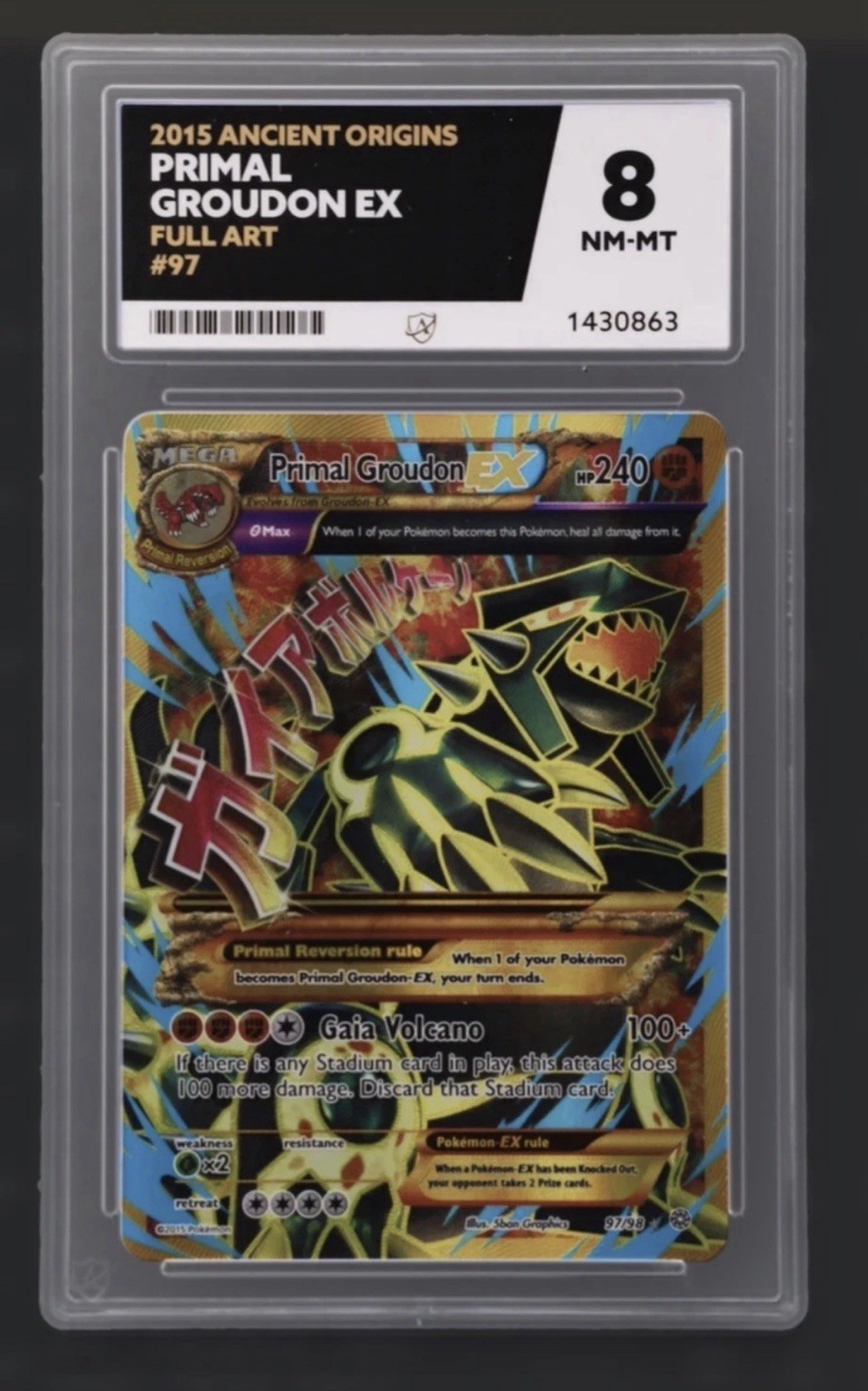 2015 POKEMON XY ANCIENT ORIGINS 97/98 FA/PRIMAL GROUDON EX ANCIENT ORIGINS ACE 8