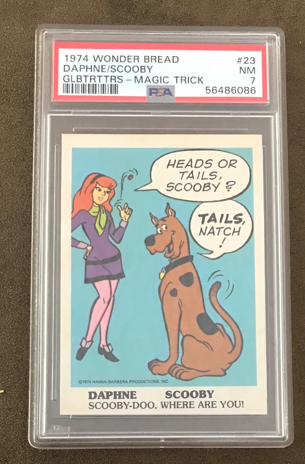 1974 Wonder Bread Hanna Barbera Scooby Doo Where Are You Scooby Rookie PSA #23