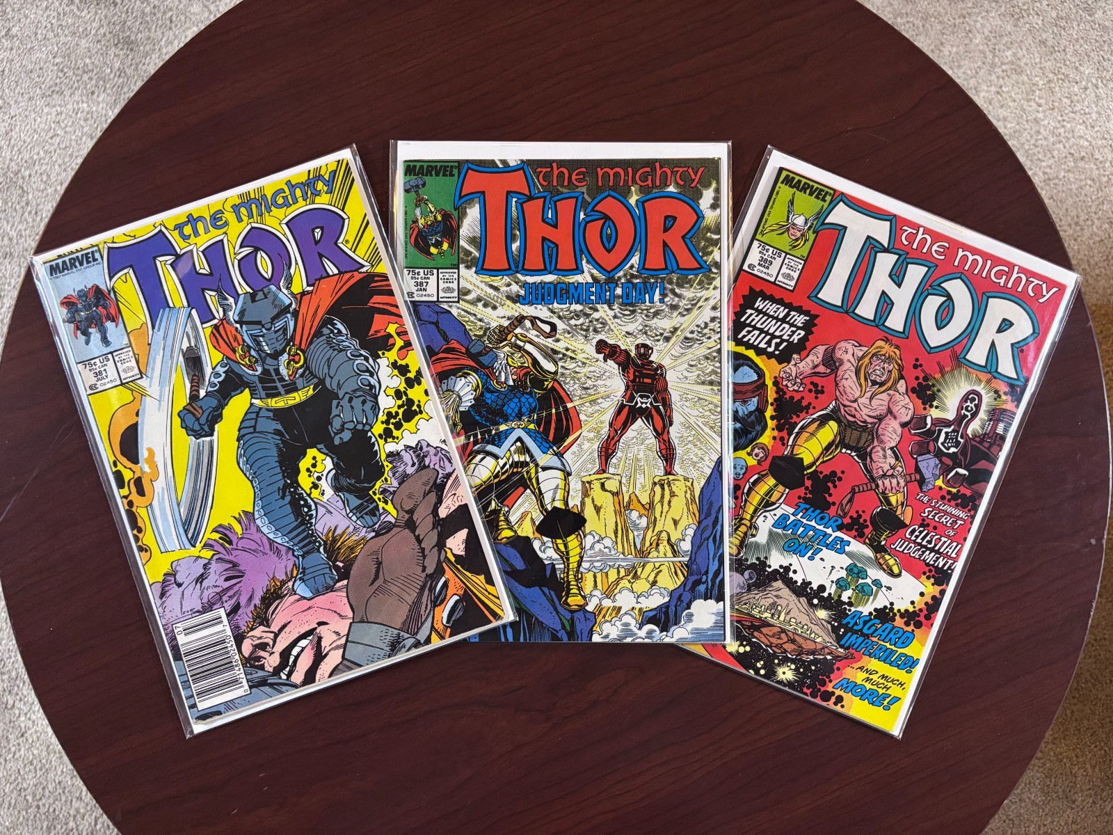 (Lot of 3 Comics) Thor #381 #387 #389 (Marvel 1987) 1st Exitar the Exterminator