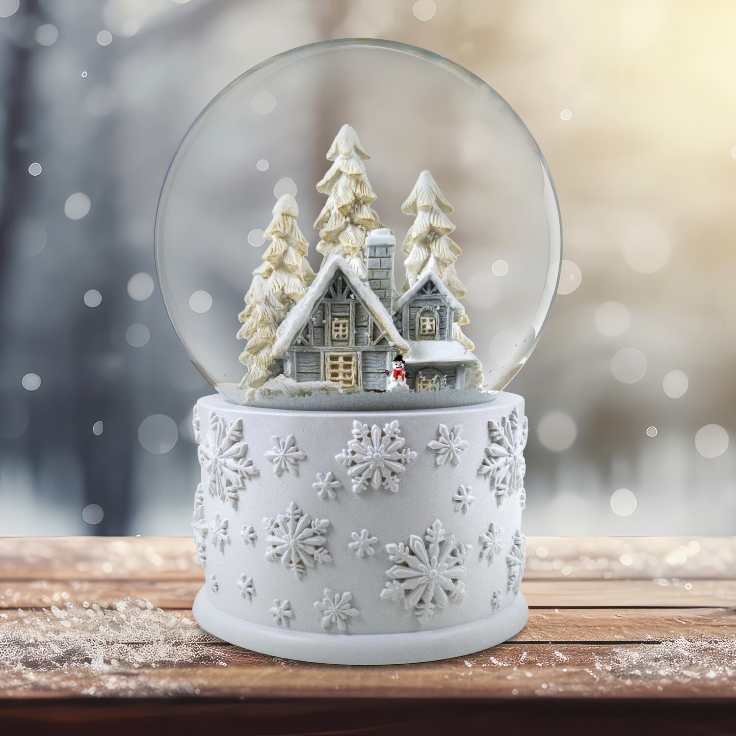 120mm Snowy White Home Scene Snow Globe by The San Francisco Music Box Company 120mm Snowy White Home Scene Snow Globe by The San Francisco Music Box Company