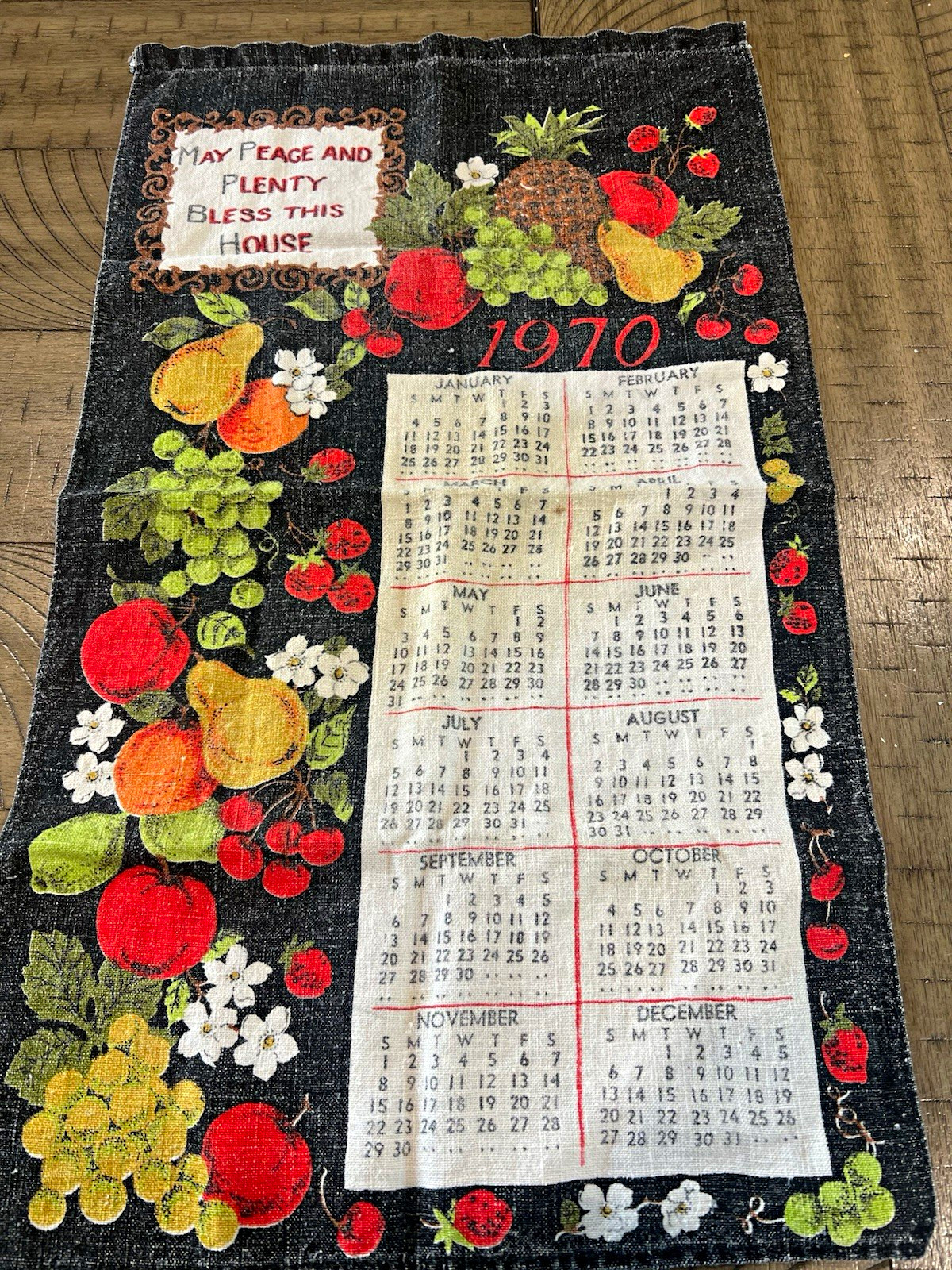 Vintage 1970s Lot Novelty Calendar Kitchen & Tea Towels Multicolor Patriotic