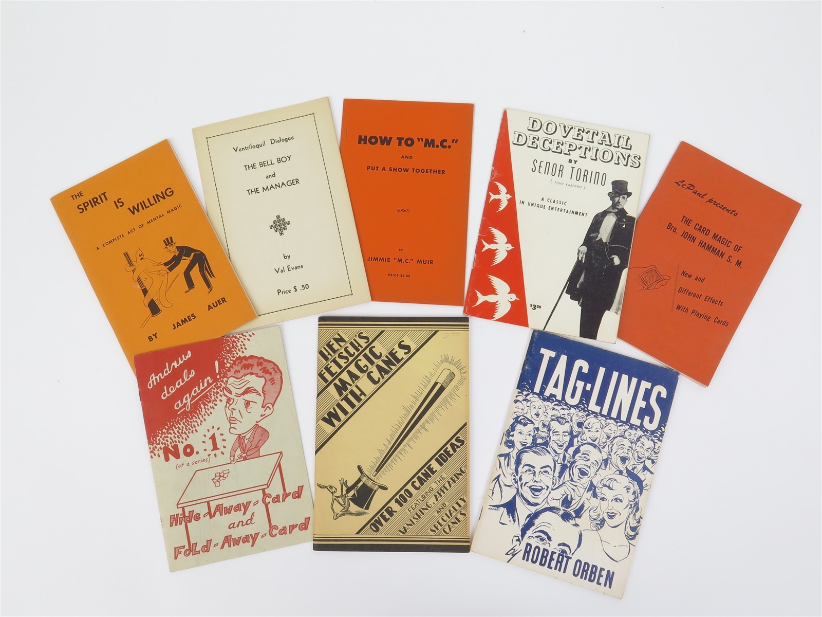 Collection of 25 Magic Booklets c1940-90\'s Pamphlets of Magic Tricks, Cards 