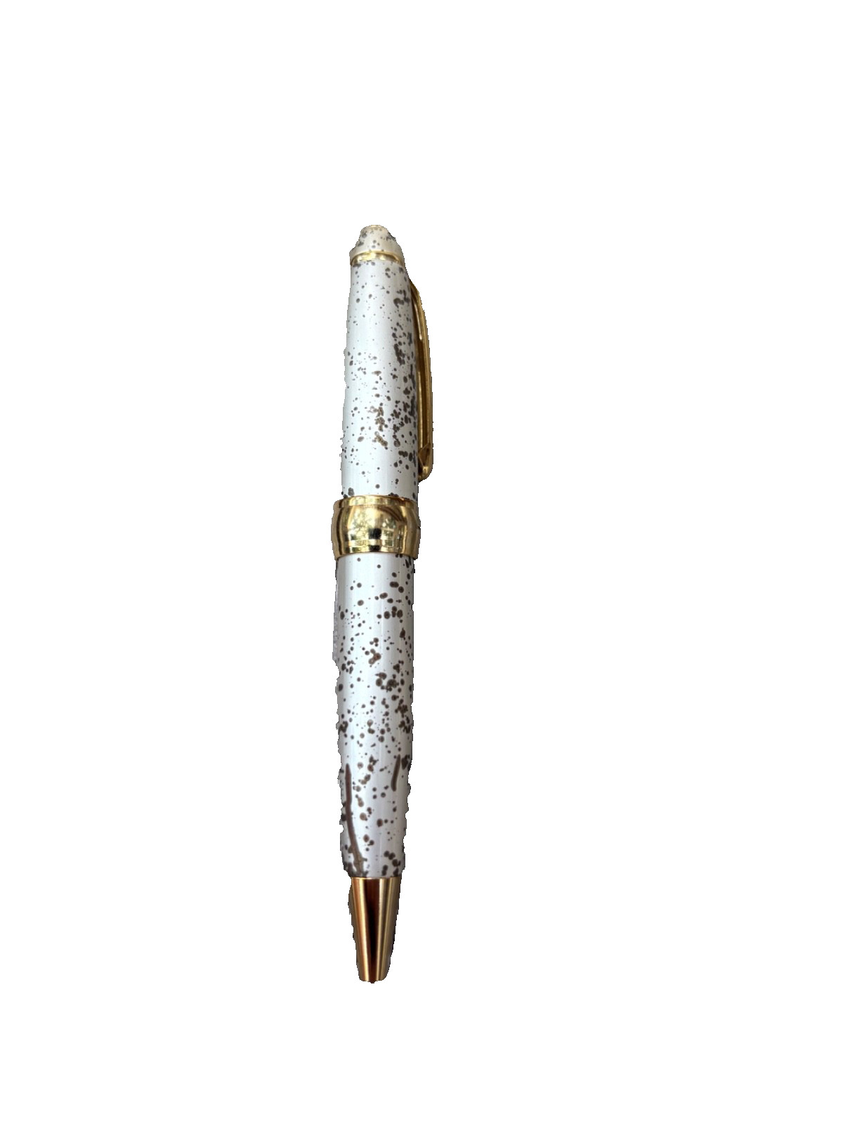 GUCCI Pen GUCCI Icon Beautiful Polished White Resin & Gold Plated Trim Authentic