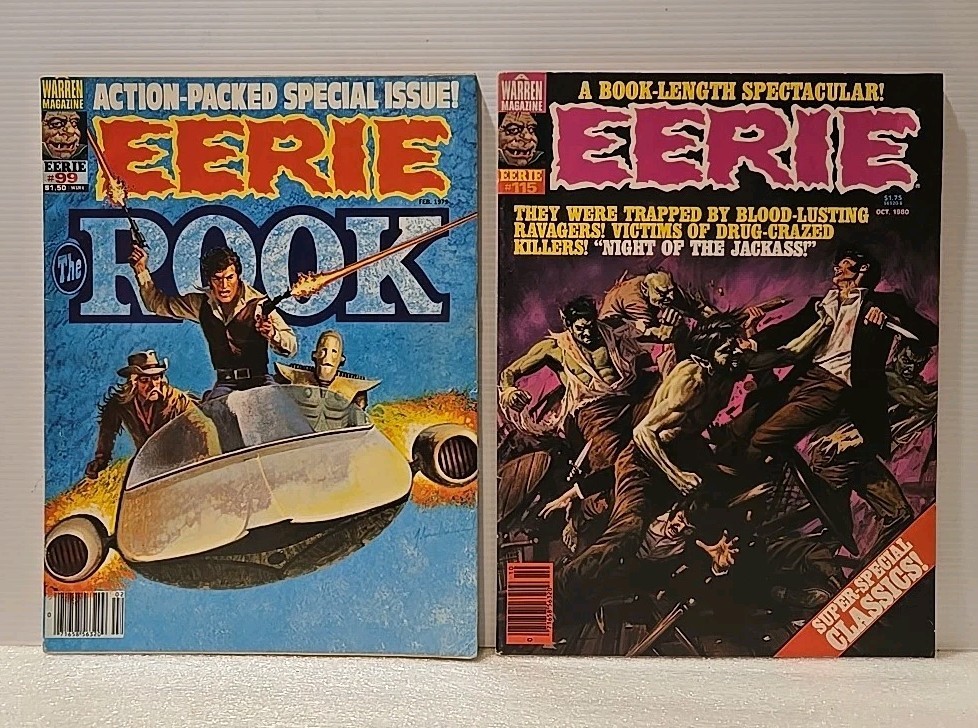 EERIE MAGAZINE - #\'s 99 & 115, Warren Publishing, The Rook, The Jackass + More EERIE MAGAZINE - #\'s 99 & 115, Warren Publishing, The Rook, The Jackass + More