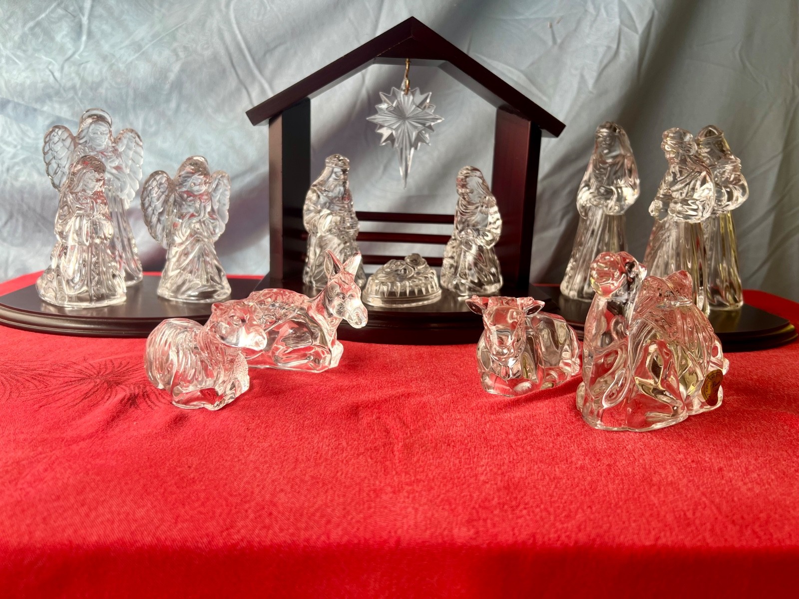Princess House 17 pc Nativity Set 24% Lead Crystal from Germany (includes boxes)