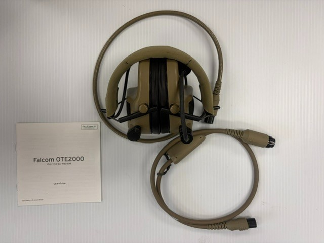 FALCOM OTE2000 Tan Headset Tactical Military Comms **New In Box**