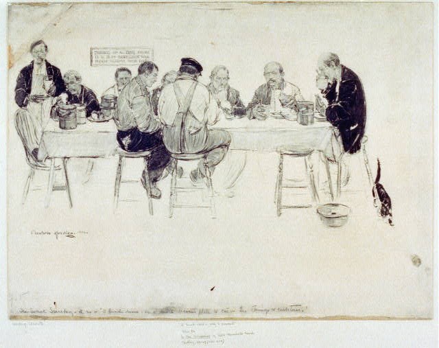 1904 Office Lunch Room Social Secretary Charlotte Harding Illustration