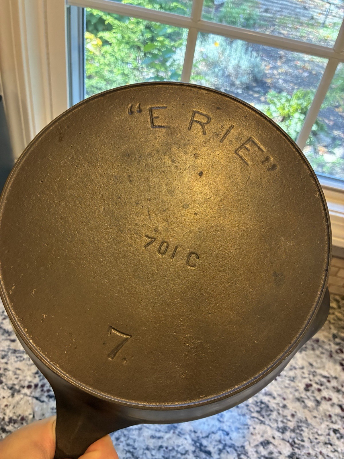 Pre Griswold Erie #7 Third Series Cast Iron Skillet