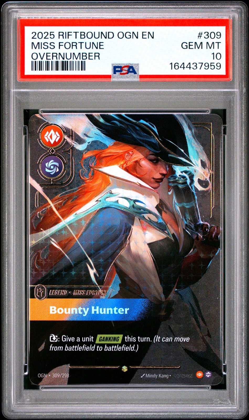 RIFTBOUND: LEAGUE OF LEGENDS OGN-ORIGINS MISS FORTUNE - BOUNTY HUNTER PSA 10