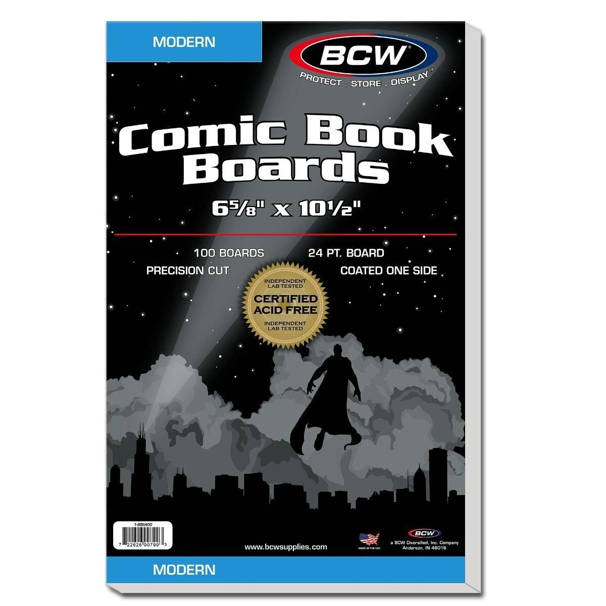 100 BCW Comic Book Boards Modern Current Size 6 5/8\